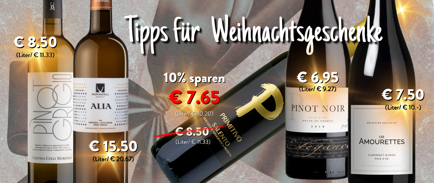 Tipps für Weihnachtsgeschenke bei Wein-Musketier
