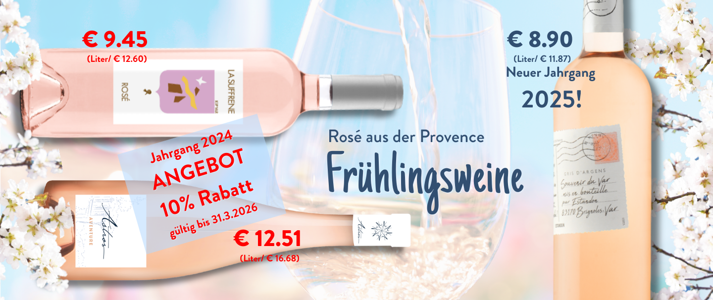 Frühlingswein Rosé aus der Provence bei Wein-Musketier Frühlingswein Rosé aus der Provence bei Wein-Musketier