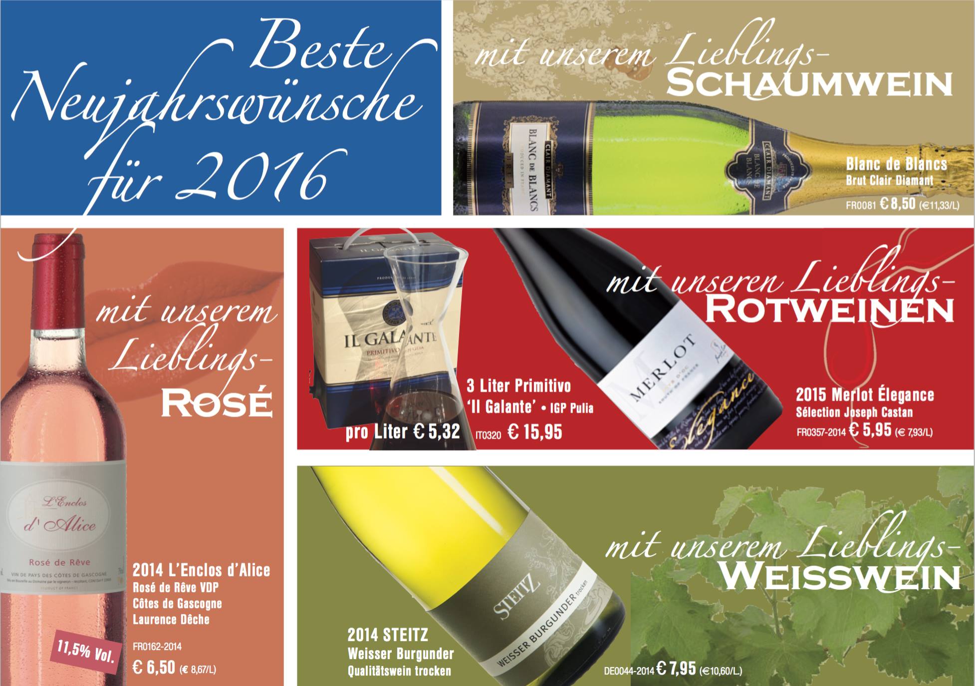 Beste Neujahrswünsche von Ihrem Weinhandel in Stuttgart: Guido Keller Wein & Kultur