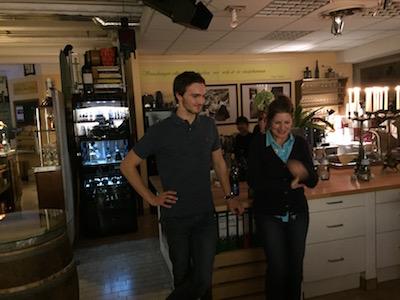 Florian von der Domaine Giuliani mit Tina James vom Weincontor 