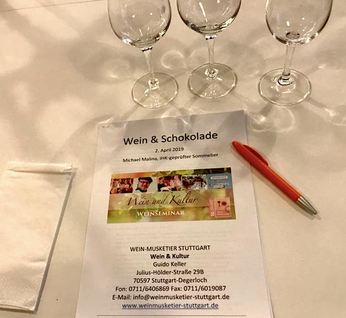 Weinseminar: Wein & Schokolade im Wein-Musketier Stuttgart mit unserem IHK-geprüftem Sommelier Michael Malina, Ihr Weinladen mit Mehrwert