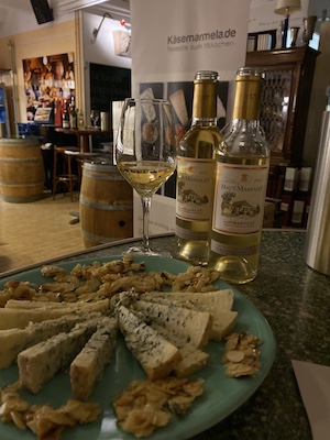Bei unserem Weinseminar Wein und Käse in Stuttgart ein Süßwein aus Frankreich: Monbazillac AOP, Château Haut Marselet
