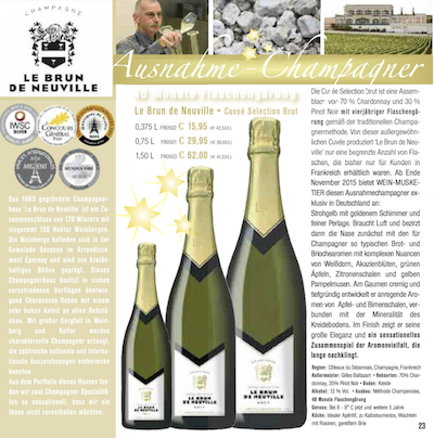 Champagner Le Brun de Neuville Cuvée Selection Brut exklusiv in Stuttgart kaufen