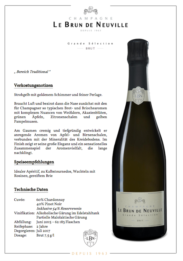 Champagner Le Brun de Neuville „Grande Selection“ beim Wein-Musketier Stuttgart kaufen
