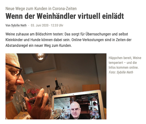 Ihr Weinhandel in Stuttgart, ihr Wein-Musketier Guido Keller und seine Online-Weinproben. Online Winetastings in Corona-Zeiten in Stuttgart