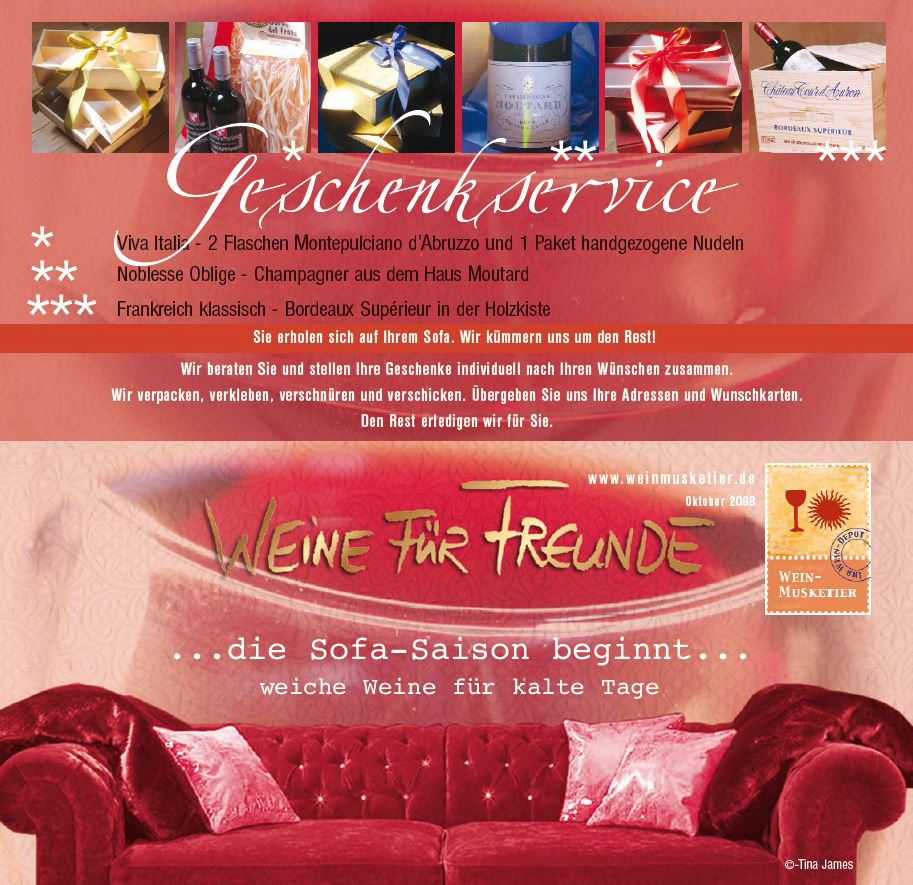 Geschenkservice, Geschenkgutschein für Wein, Weinproben, Weinseminare und Weingeschenke in Stuttgart beim Wein-Musketier Geschenkservice, Geschenkgutschein für Wein, Weinproben, Weinseminare und Weingeschenke in Stuttgart beim Wein-Musketier