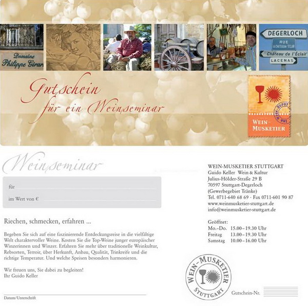 Gutschein Weinseminar