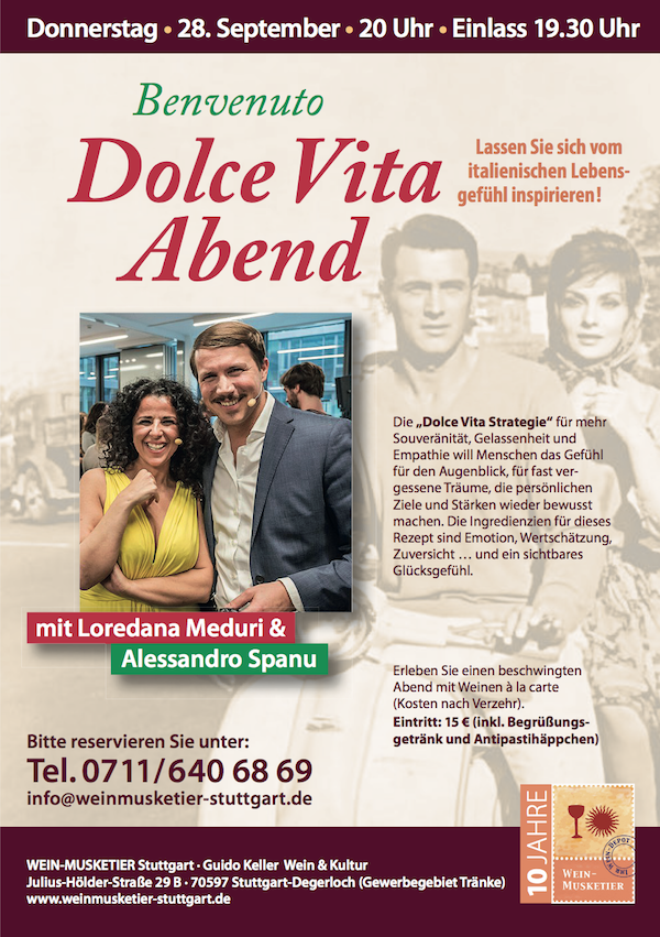 Wir ließen uns im Weinkeller in Stuttgart mit Loredana Meduri & Alessandro Spanu vom italienischen Lebensgefühl inspirieren!