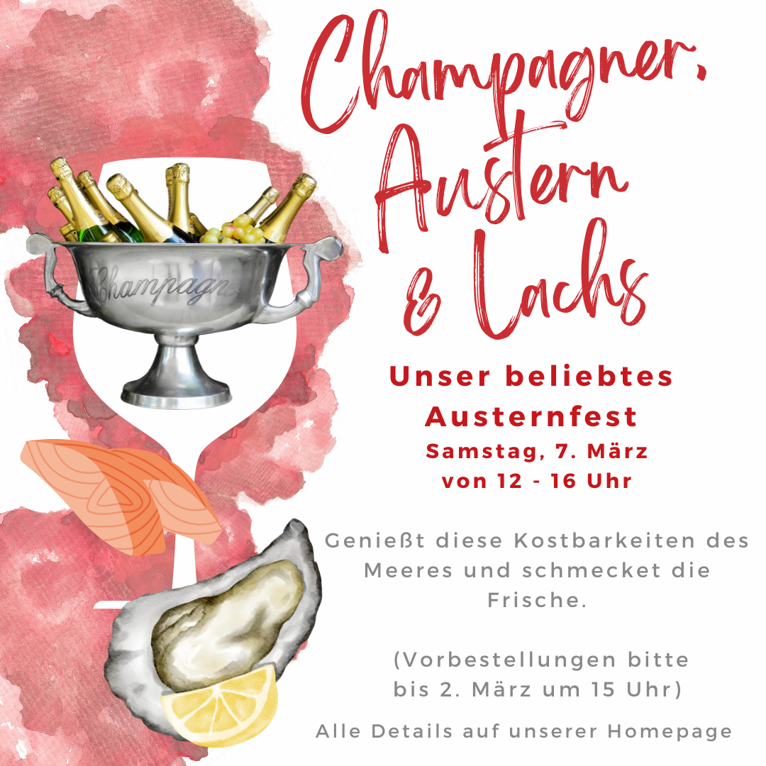 Austern, feiner Lachs, Champagner und Wein im Wein-Musketier Stuttgart Degerloch Austern, feiner Lachs, Champagner und Wein im Wein-Musketier Stuttgart Degerloch