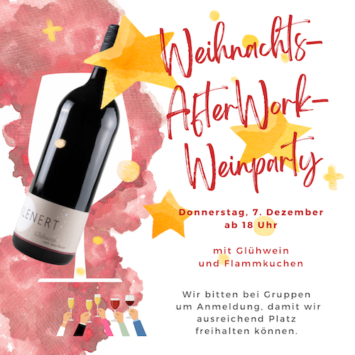 Glühwein von David Klenert und Flammkuchen in Stuttgart bei unserer Afterwork-Party zu Weihnachten in Stuttgart Degerloch bei Wein-Musketier